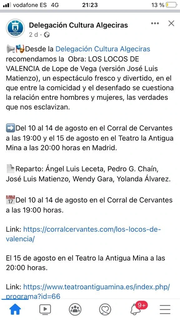 Recomendación actuaciones en Madrid